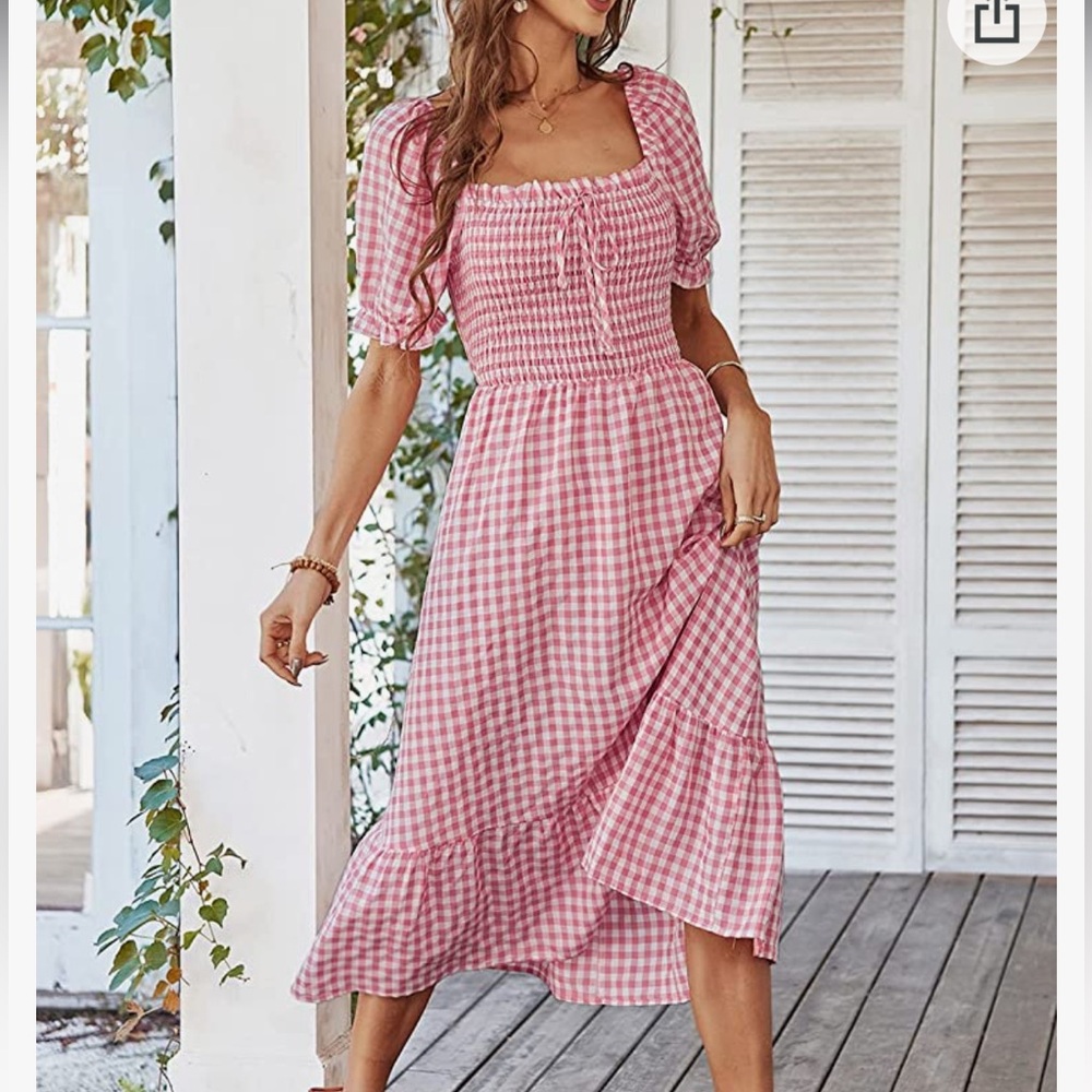 Never worn Adorable pink checkered dress